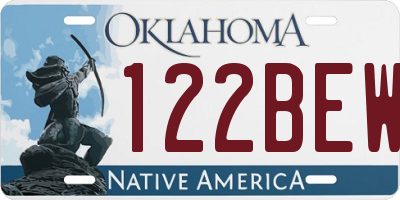OK license plate 122BEW