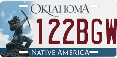 OK license plate 122BGW