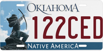OK license plate 122CED