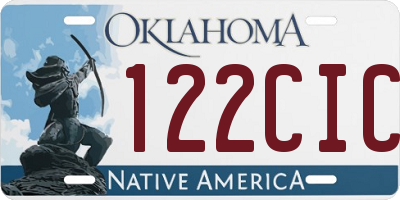OK license plate 122CIC