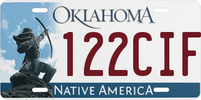 OK license plate 122CIF