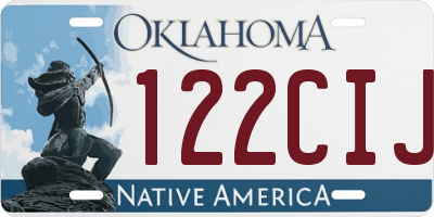 OK license plate 122CIJ