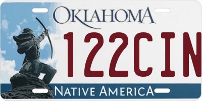 OK license plate 122CIN
