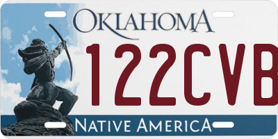 OK license plate 122CVB
