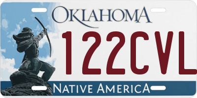 OK license plate 122CVL