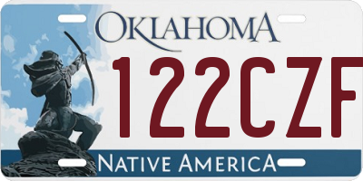 OK license plate 122CZF