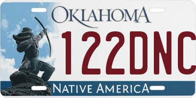 OK license plate 122DNC
