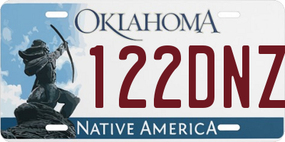 OK license plate 122DNZ