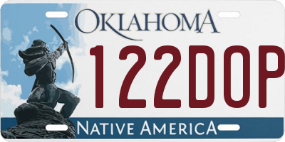 OK license plate 122DOP