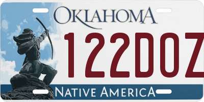 OK license plate 122DOZ