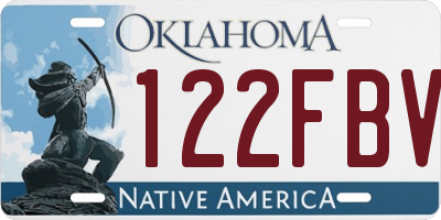 OK license plate 122FBV
