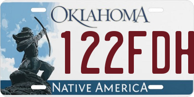 OK license plate 122FDH