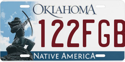 OK license plate 122FGB