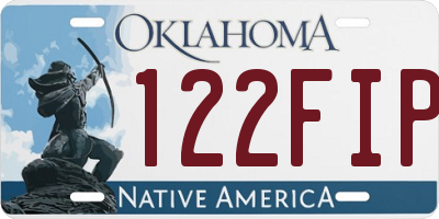 OK license plate 122FIP