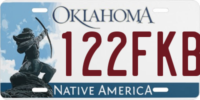 OK license plate 122FKB