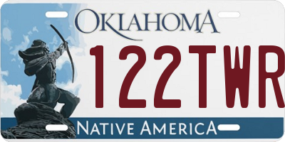 OK license plate 122TWR