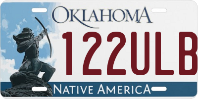 OK license plate 122ULB
