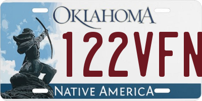 OK license plate 122VFN