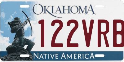 OK license plate 122VRB