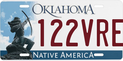OK license plate 122VRE