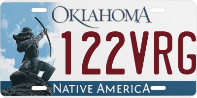 OK license plate 122VRG