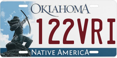 OK license plate 122VRI