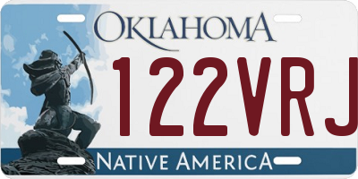 OK license plate 122VRJ