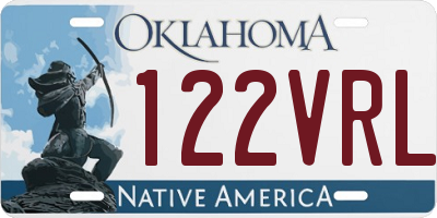 OK license plate 122VRL