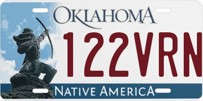 OK license plate 122VRN