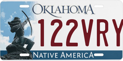 OK license plate 122VRY