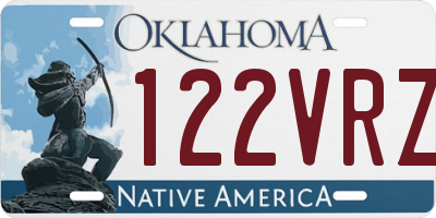 OK license plate 122VRZ