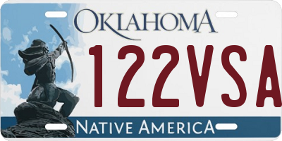 OK license plate 122VSA