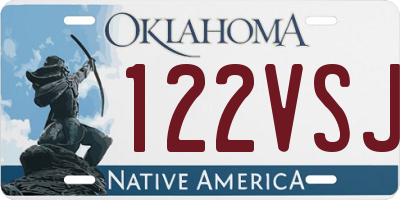 OK license plate 122VSJ