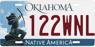 OK license plate 122WNL