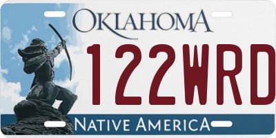 OK license plate 122WRD