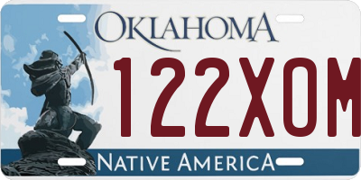 OK license plate 122XOM