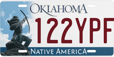 OK license plate 122YPF