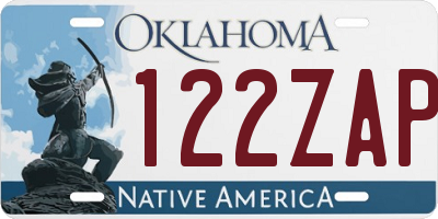 OK license plate 122ZAP