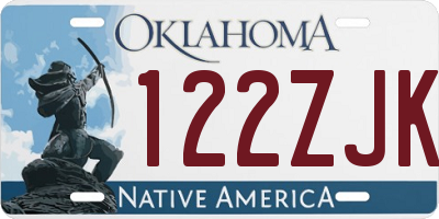 OK license plate 122ZJK