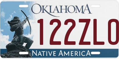 OK license plate 122ZLO