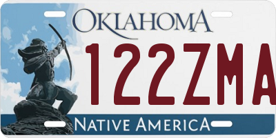 OK license plate 122ZMA