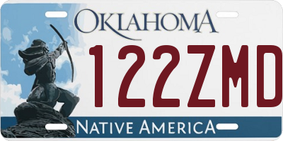 OK license plate 122ZMD