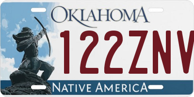 OK license plate 122ZNV