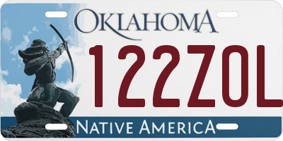 OK license plate 122ZOL