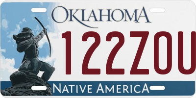 OK license plate 122ZOU