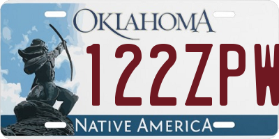 OK license plate 122ZPW