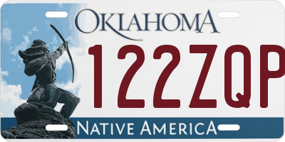 OK license plate 122ZQP
