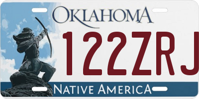 OK license plate 122ZRJ