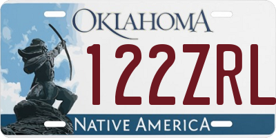 OK license plate 122ZRL