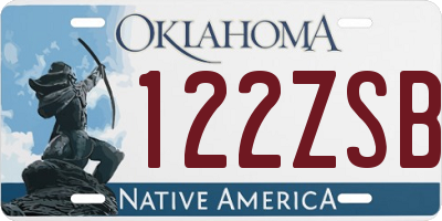 OK license plate 122ZSB